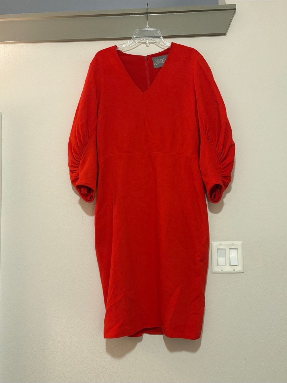 Lela Rose Red Wool Blend Dress SZ 12 EUC